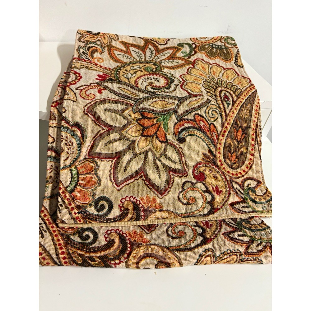 Table Runner 12x70 Paisley Floral Boho with 3 Matching Placemats